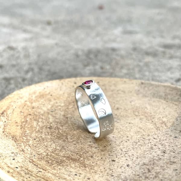 Anillo Cósmico Circón de Plata - Unicus Joyas