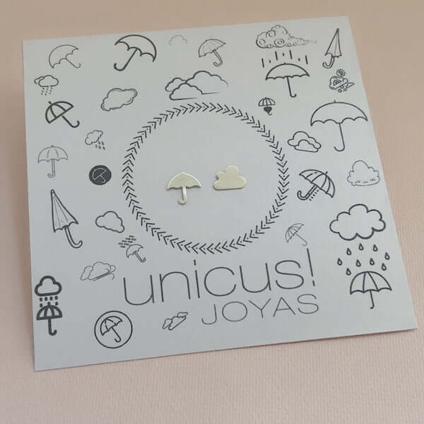 Aros de Plata Umbrella &amp; Cloud Plata - Unicus Joyas