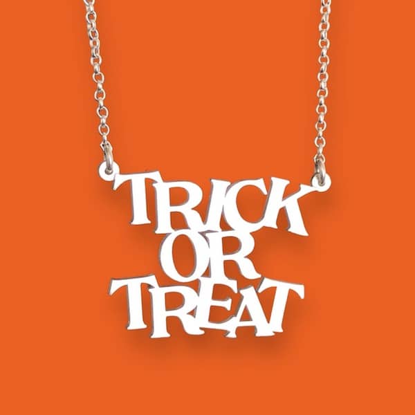 Cadena Dulce o Travesura Plata Halloween - Unicus Joyas