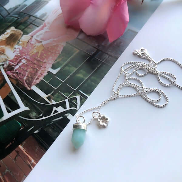 Cadena Larimar Cherry Blossom - Unicus Joyas