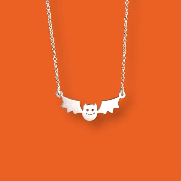 Cadena Murciélago Plata Halloween - Unicus Joyas